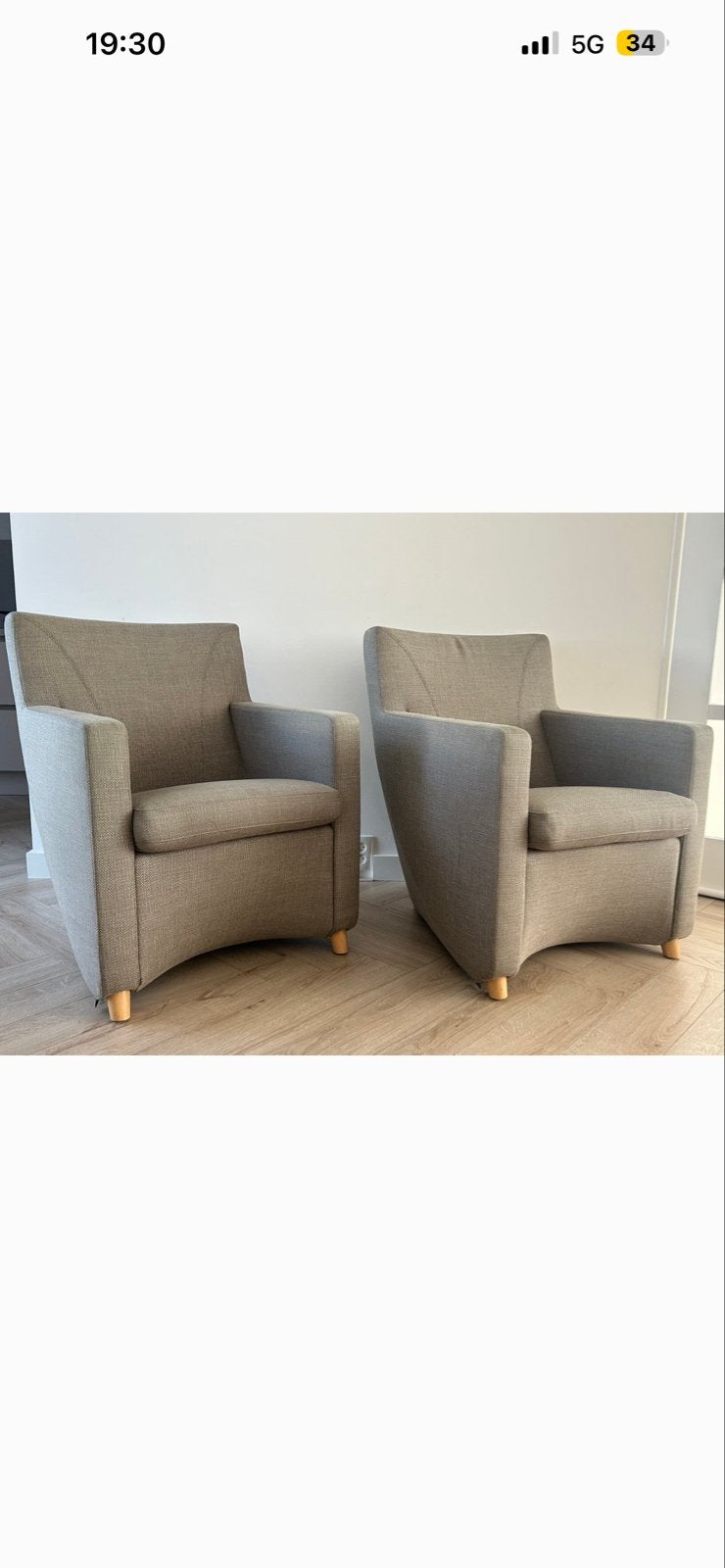 Leolux Dolcinea fauteuils (set van 2), Ophalen, Twee, Zo goed als nieuw, Grijs
