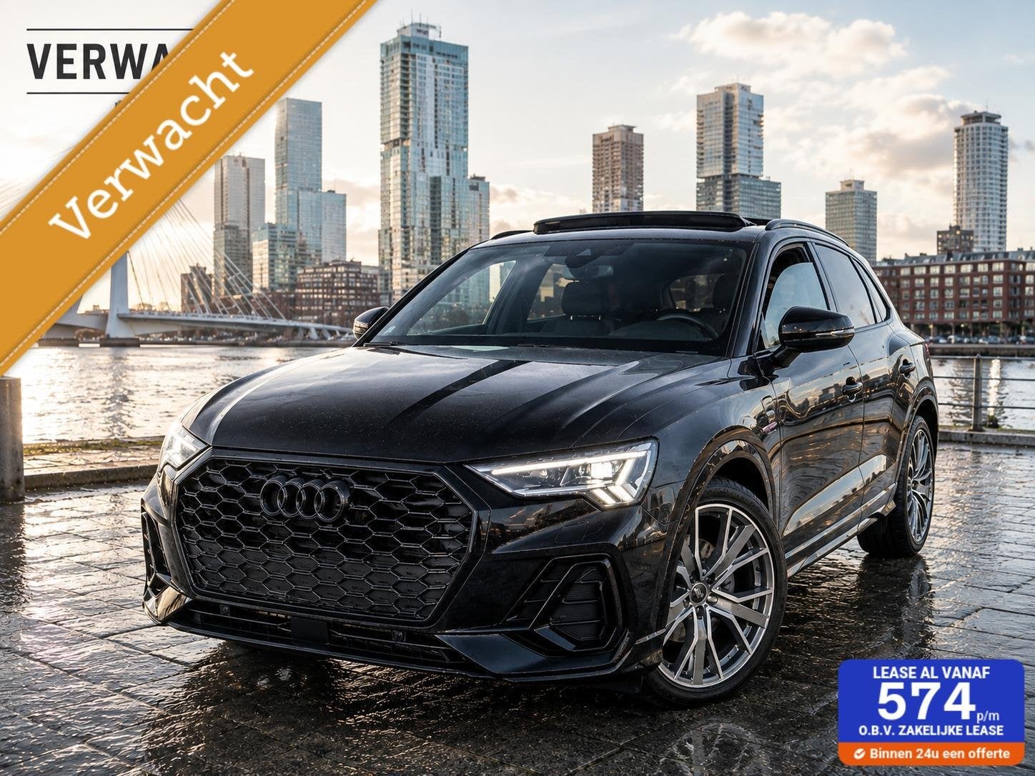 Audi Q3 Sportback 45 TFSI e S-Line Edition*Aut*Pano*Matrix*s, Auto's, Audi, Gebruikt, Leder en Stof, Zwart, 245 pk
