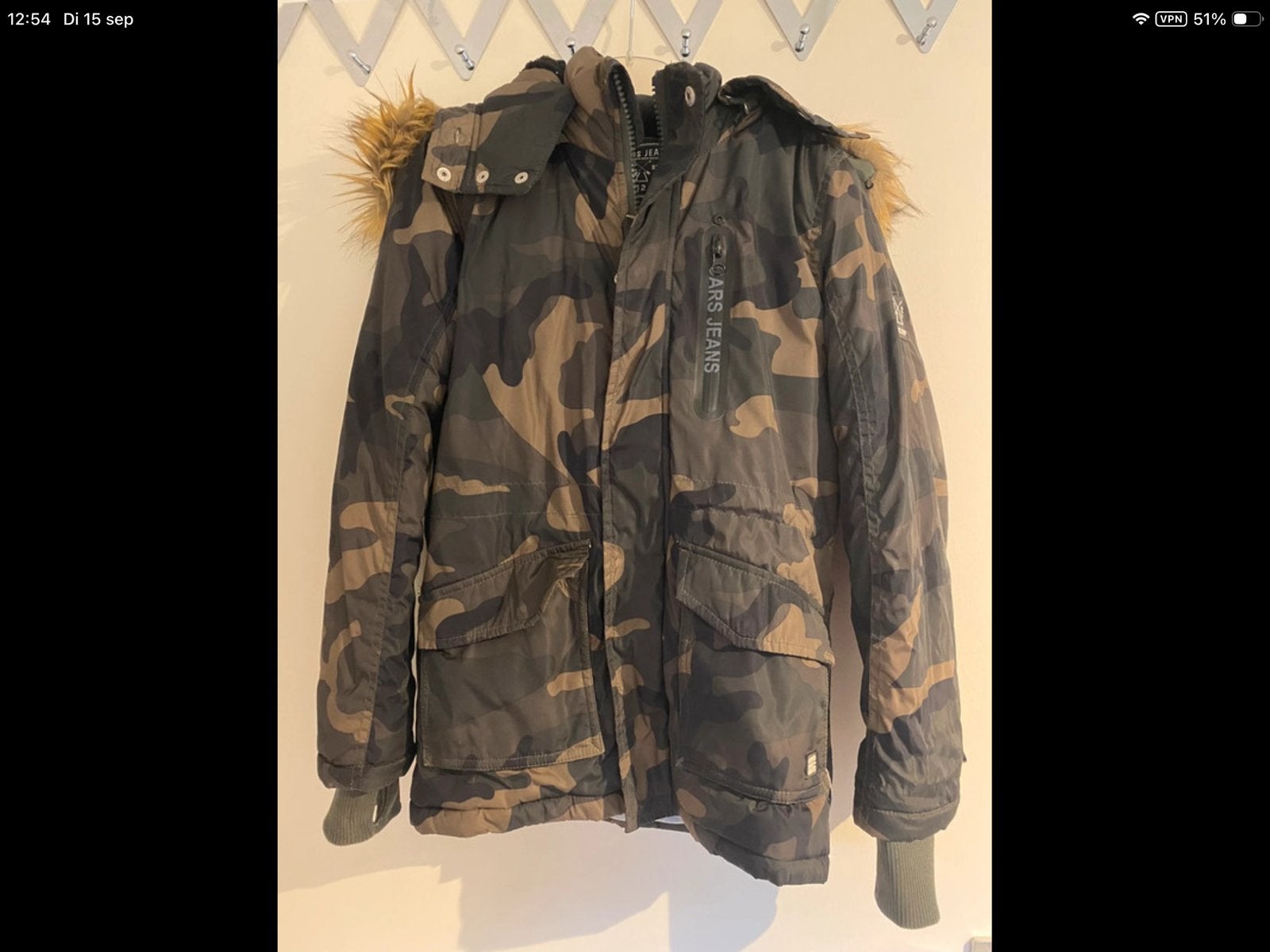 Cars Jeans Camouflage Winterjas met Bontkraag 152, Ophalen of Verzenden