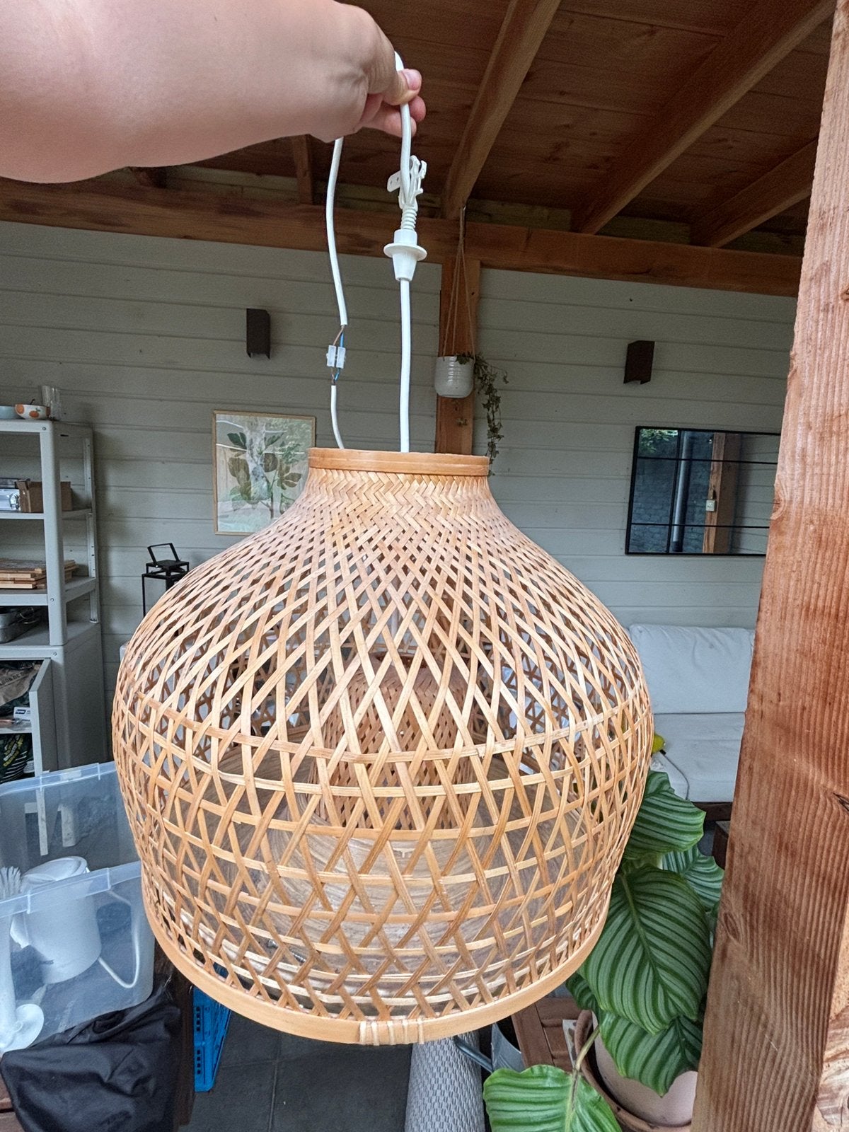 Mooie rotan hanglamp Ikea, Ophalen, Zo goed als nieuw