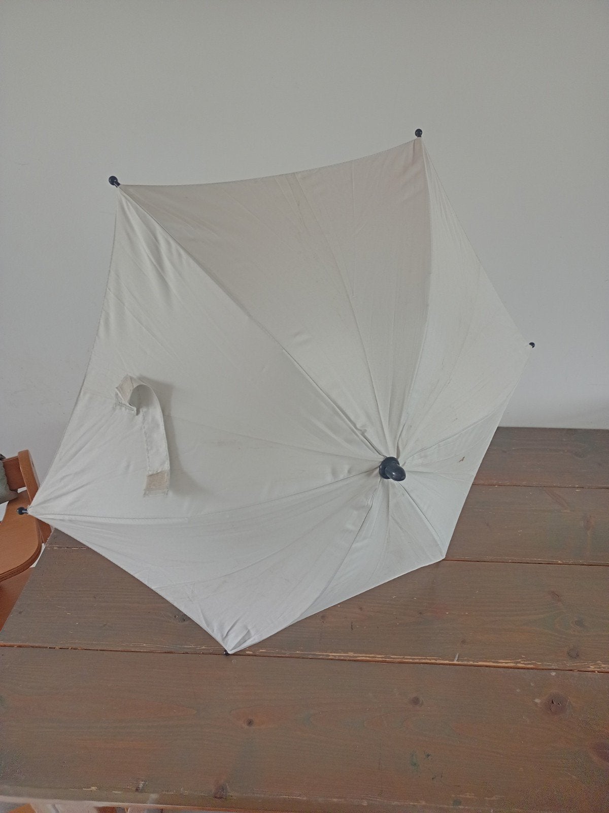 witte parasol voor kinderwagen, Ophalen, Gebruikt, Overige merken