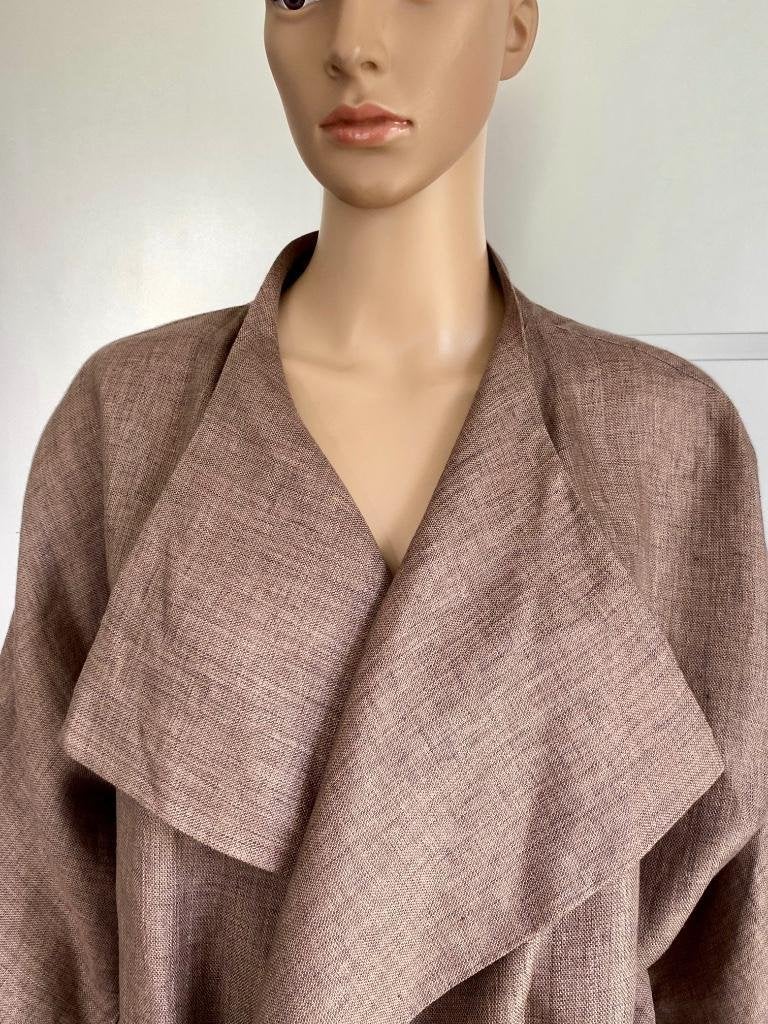 H439 Nieuw: Didi maat S=36 linnen jasje colbert blazer bruin, Bruin, Nieuw, Didi, Ophalen of Verzenden