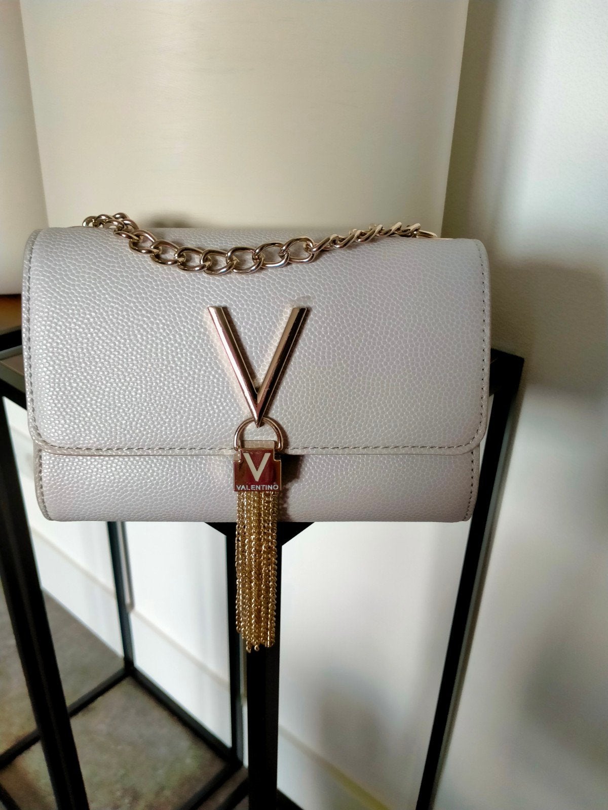 Valentino by Mario Valentino schoudertasje grijs, Ophalen of Verzenden, Zo goed als nieuw, Grijs, Schoudertasje