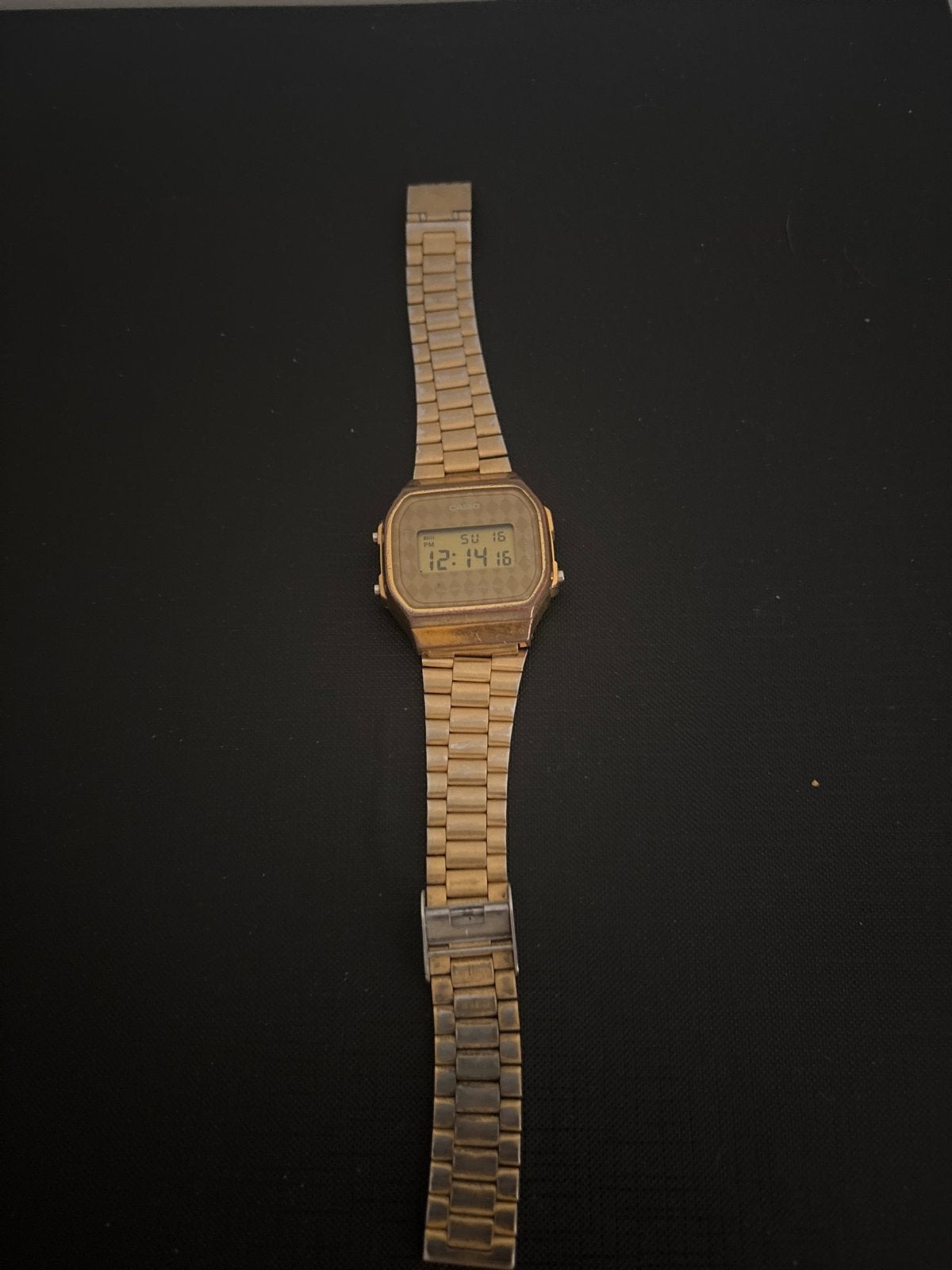 Vintage Casio A168 Gouden Horloge - Klassiek Digitaal, Ophalen of Verzenden, Gebruikt