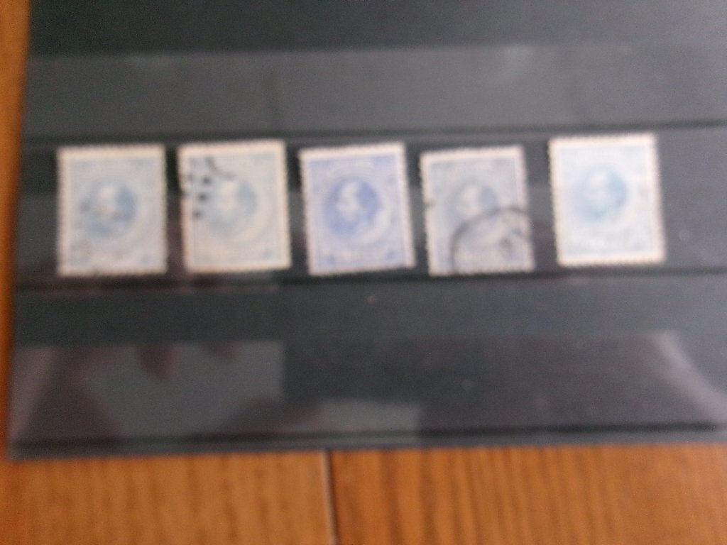 1872 - 5 x koning willem 3 - 5 cent (254a), Postzegels en Munten, Ophalen of Verzenden, Gestempeld