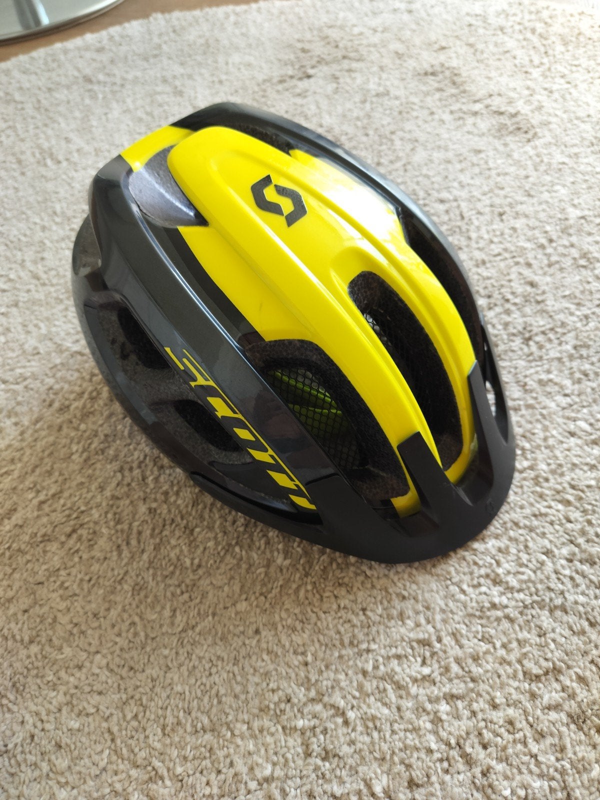 Scott Supra Fietshelm Zwart/Geel - Maat M, Ophalen, M, Zo goed als nieuw, Scott