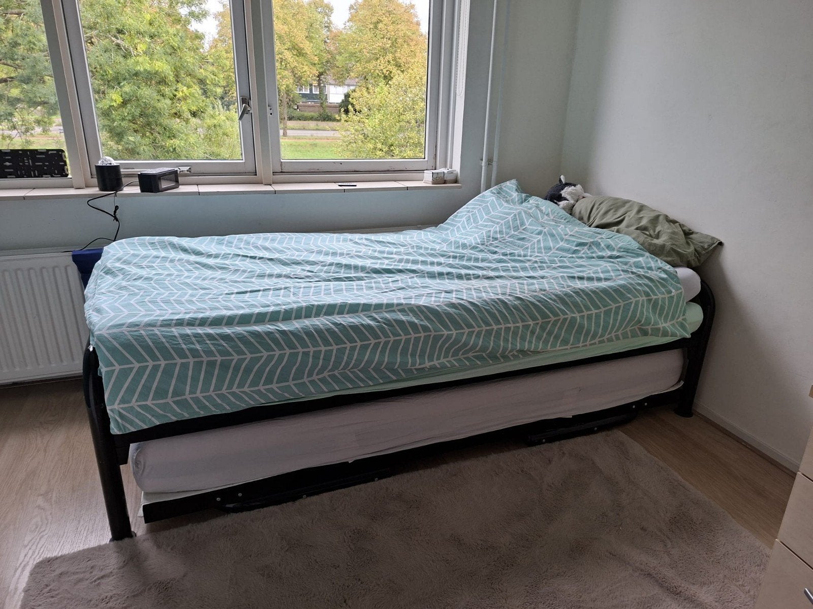 logeerbedden, Ophalen, 90 cm, Zwart, Tweepersoons
