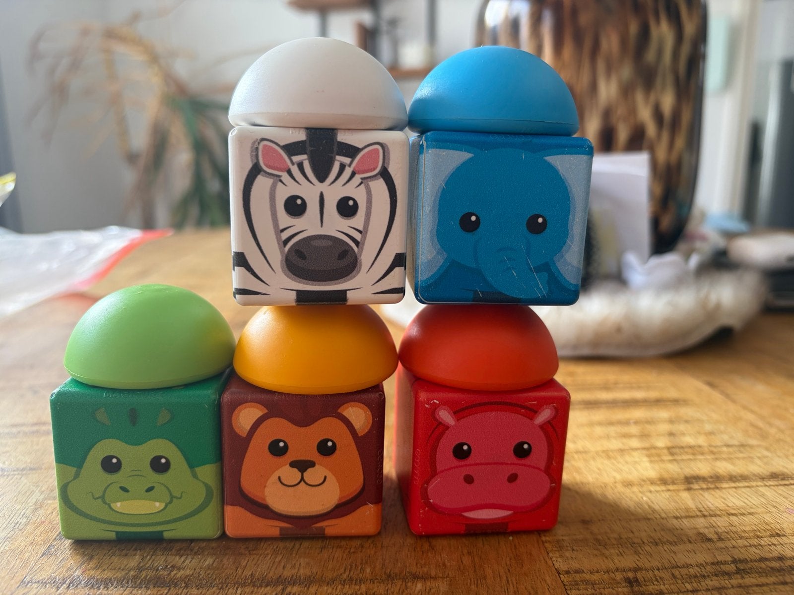 Magneet stapelblokken met dierenfiguren, Ophalen of Verzenden, Gebruikt, Overige typen
