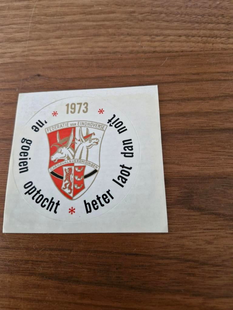 7095 Vintage Carnaval Sticker Eindhoven 1973, Ophalen of Verzenden
