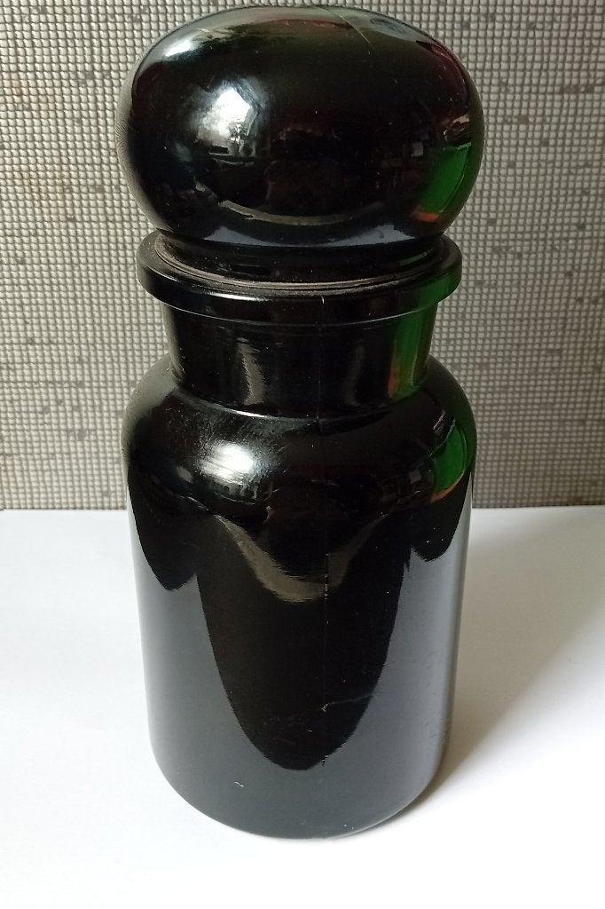 apothekerspot zwart glas, made in belgium, Antiek en Kunst, Verzenden