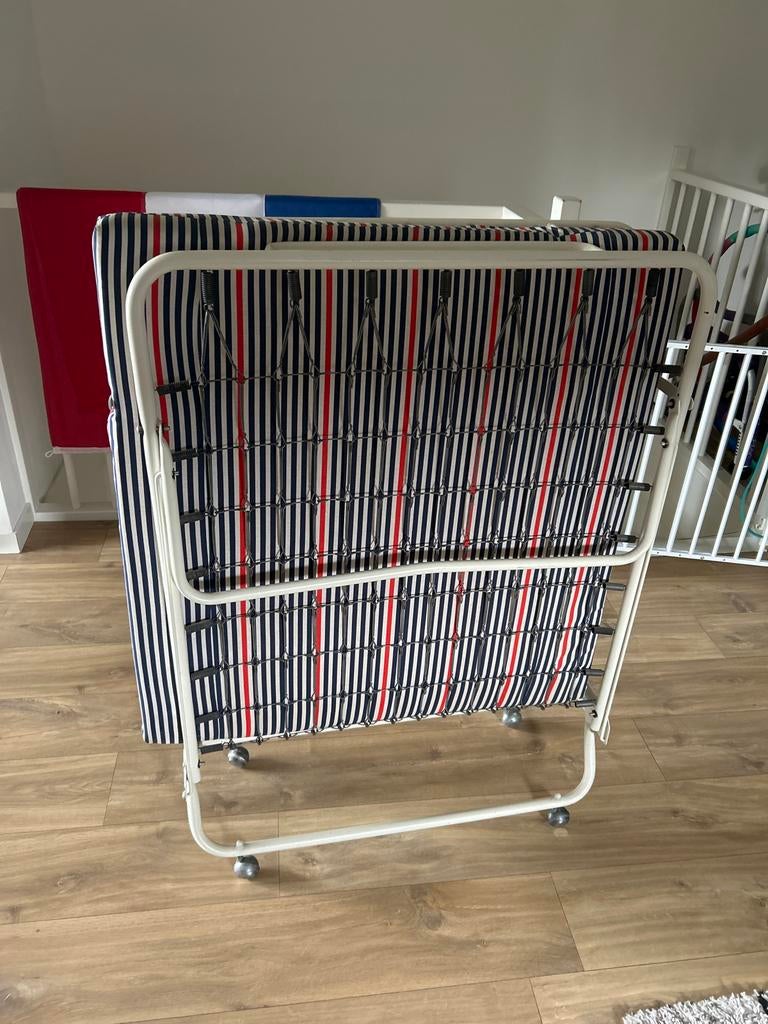 Dico opklapbed 80x190m - ideaal voor logees, Ophalen, Eenpersoons, Wit, Nieuw
