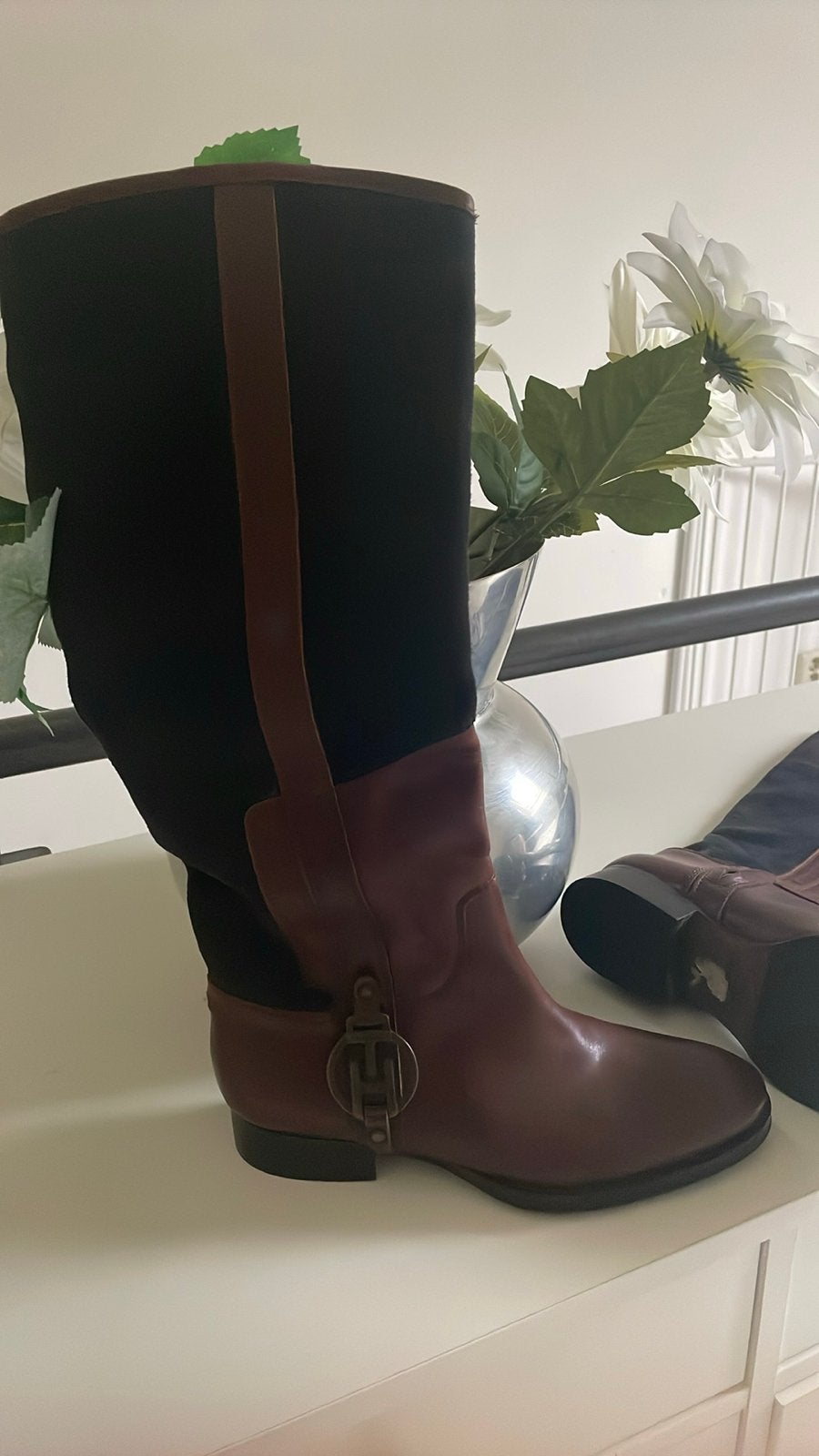 Tommy Hilfiger Rijlaarzen Blauw Suède Bruin Leer Maat 37, Ophalen of Verzenden, Nieuw