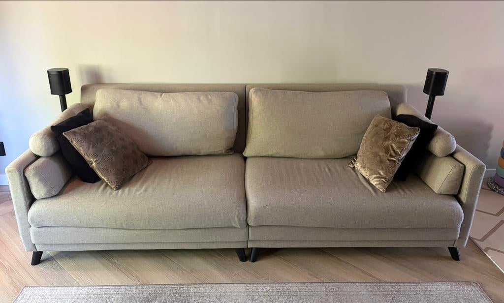 Dutchbone bank Linde - Wasbare hoezen, 254 cm breed, Ophalen, 250 tot 300 cm, Gebruikt, 100 tot 125 cm