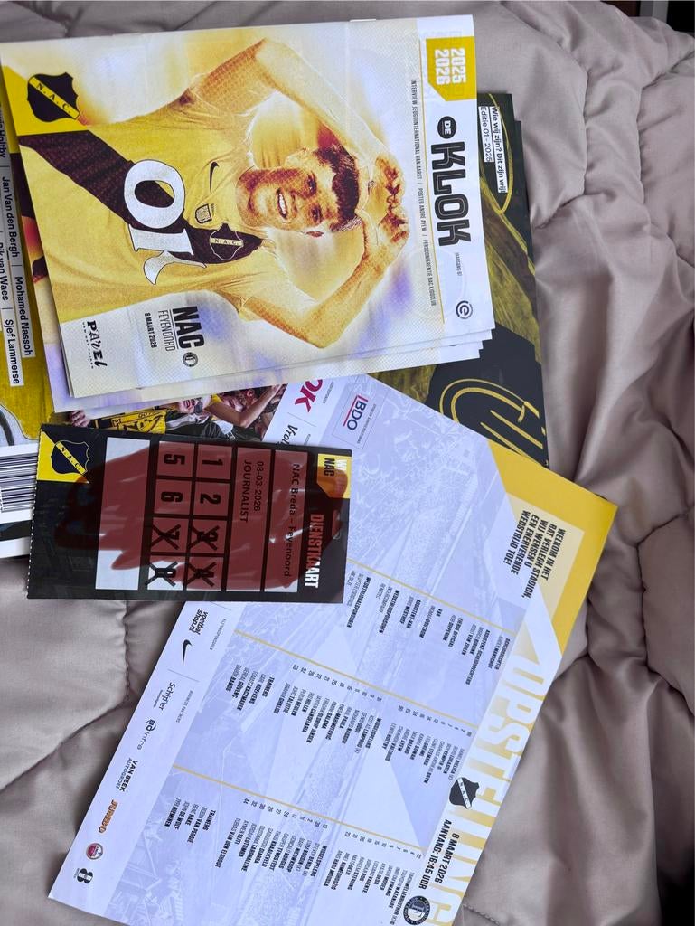 NAC Feyenoord programma boekje en opstellingen formulier, Ophalen of Verzenden, Gebruikt, NAC Breda, Boek of Tijdschrift