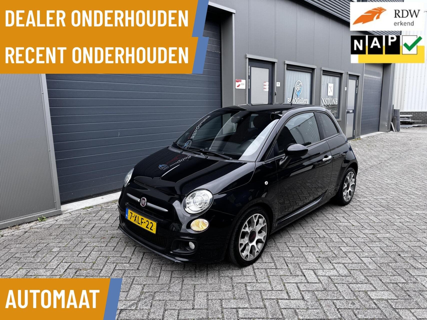 Fiat 500 0.9 TwinAir Turbo 500S|Automaat|Airco|Dealer Ond., Auto's, Gebruikt, Zwart, Origineel Nederlands, Bedrijf