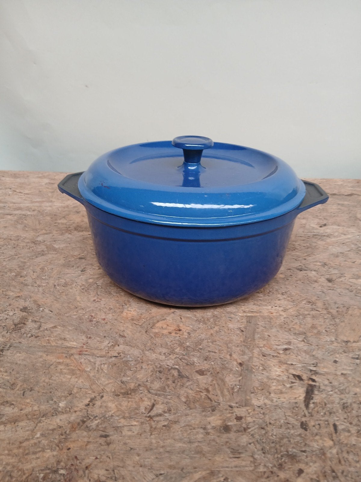 Blauwe gietijzeren braadpan - 24 cm diameter, Ophalen of Verzenden