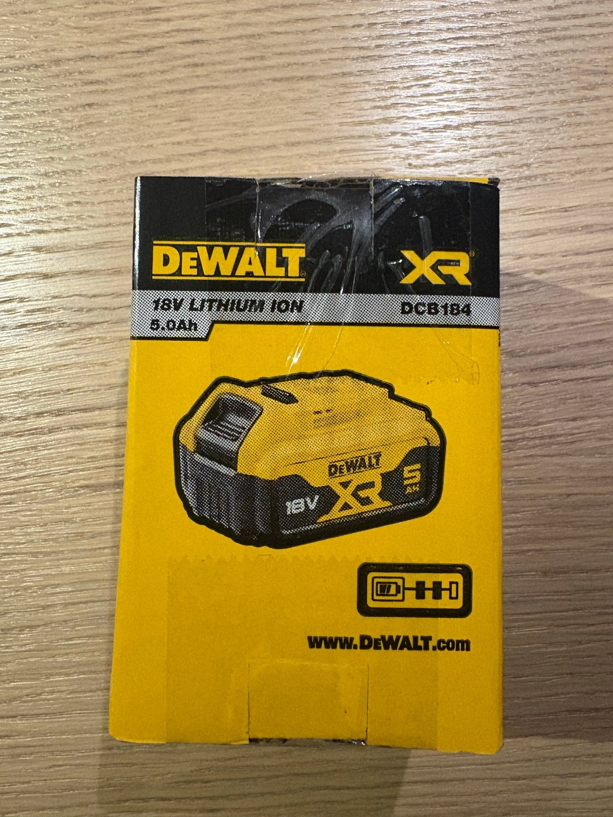 DeWalt 18V XR Lithium Ion 5.0Ah Accu DCB184, Ophalen, Nieuw
