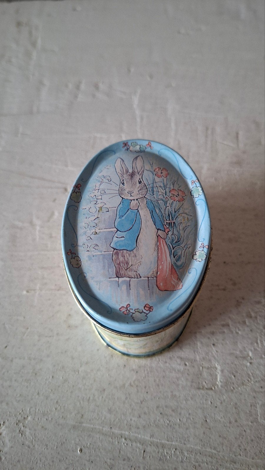 Mini blikje Pieter Konijn / Peter Rabbit Beatrix Potter, Verzamelen, Blikken, Ophalen of Verzenden, Gebruikt, Overige, Overige merken