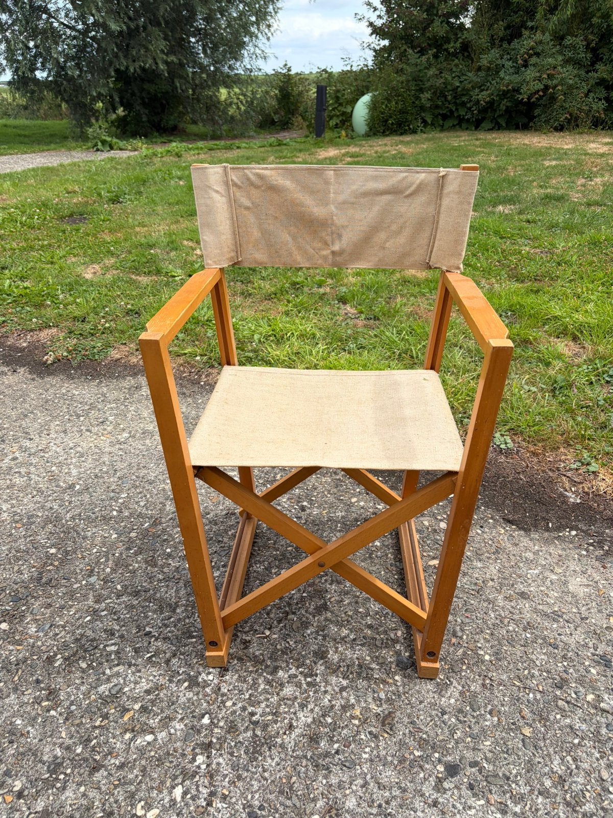 Vintage inklapbare safari stoel, Huis en Inrichting, Stoelen, Ophalen of Verzenden, Gebruikt