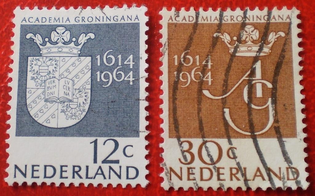 NL - 2x Universiteit Groningen 1614 - 1964, Verzenden, Na 1940, Gestempeld