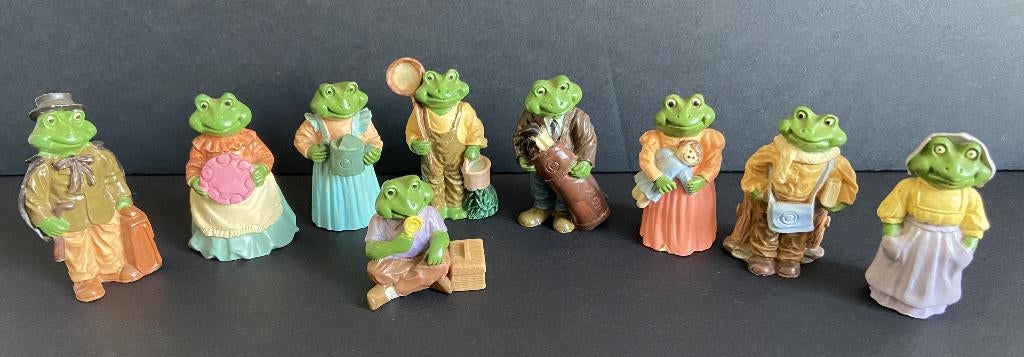 Vintage Beeldje Dorpsfiguur Kikker Resin 9 cm 1991, Verzamelen, Dierenverzamelingen, Ophalen of Verzenden, Gebruikt, Opgezet dier