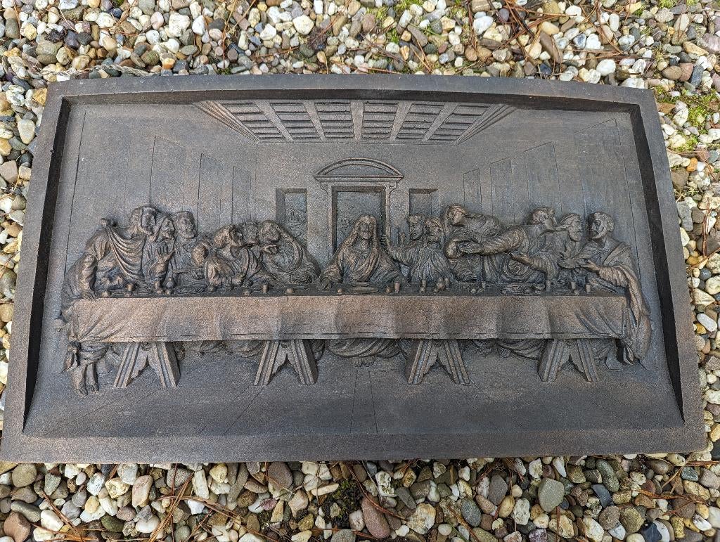 Het laatste avondmaal in hout uitgesneden, Antiek en Kunst, Ophalen, 50 - 100 cm, Handgemaakt, Wanddecoratie