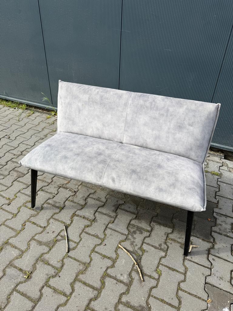 Nieuw eetkamerbankje grijs, Ophalen, Zo goed als nieuw, Minder dan 150 cm