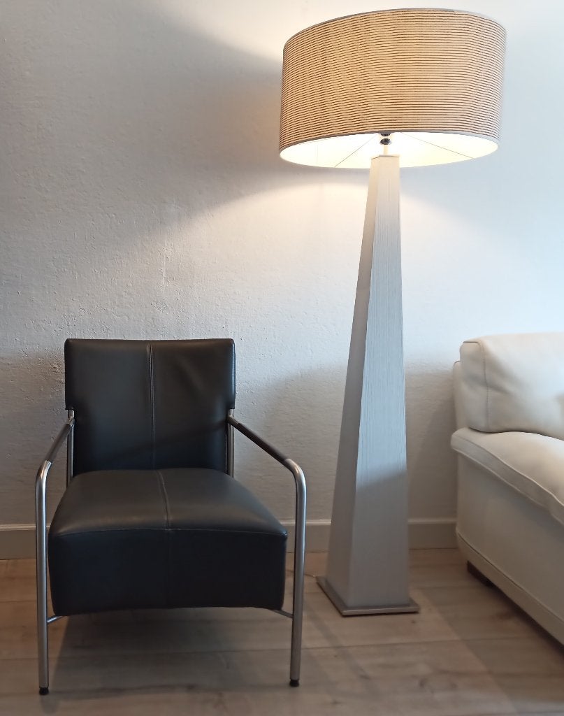 Bert Plantagie leren 'Class' fauteuil grijs, metalen frame, Ophalen, Minder dan 75 cm, Zo goed als nieuw, Leer
