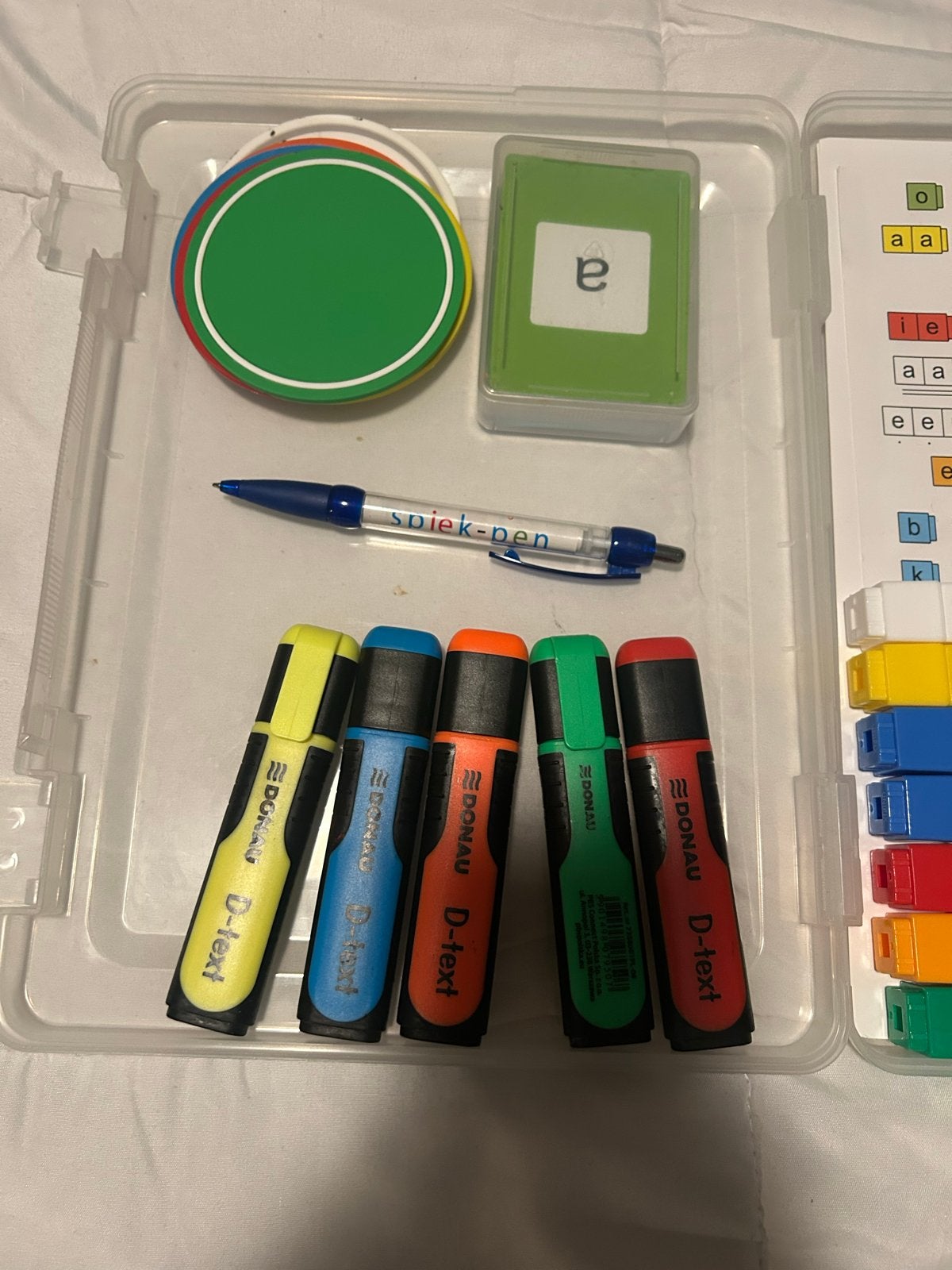 Dyslexie koffer - compleet en zo goed als nieuw, Ophalen, Zo goed als nieuw, Taal en Lezen