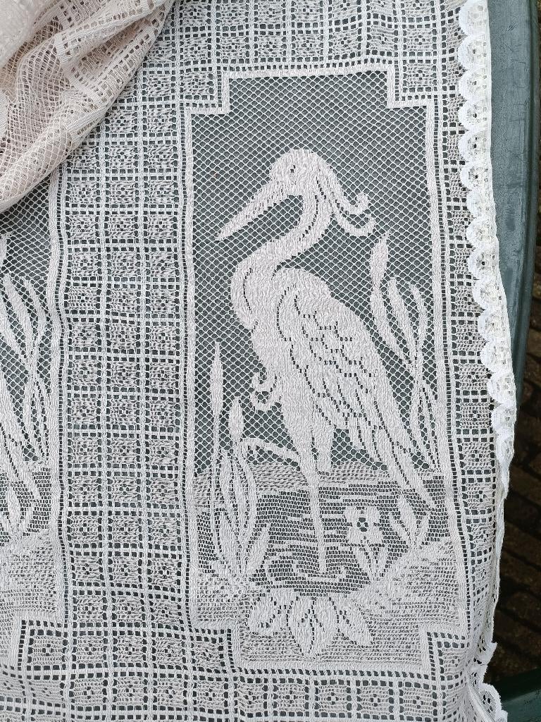 Vintage beddengoed voor wieg baby ledikant Kant met ooievaar, Kinderen en Baby's, Babywiegjes en Ledikanten, Ophalen of Verzenden