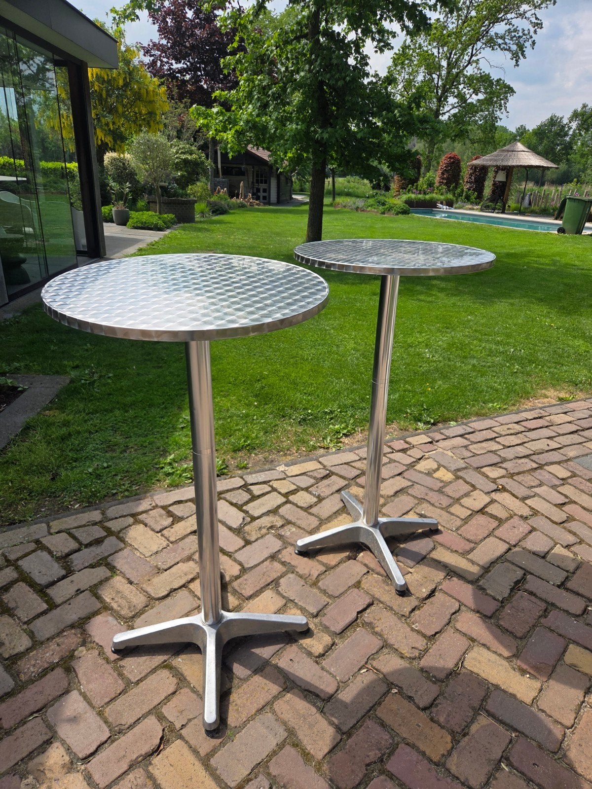 Statafels - Aluminium - Set van 2, Ophalen, Gebruikt
