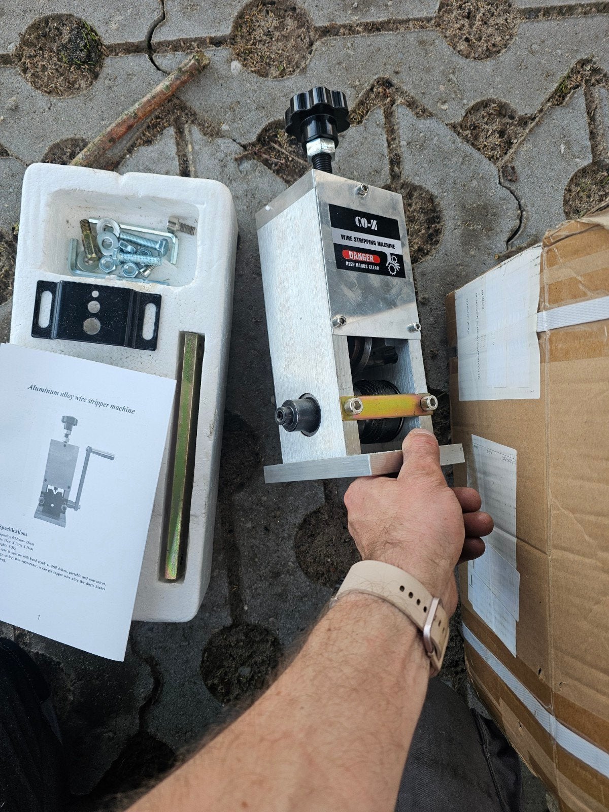 Kabel stripmachine, Ophalen