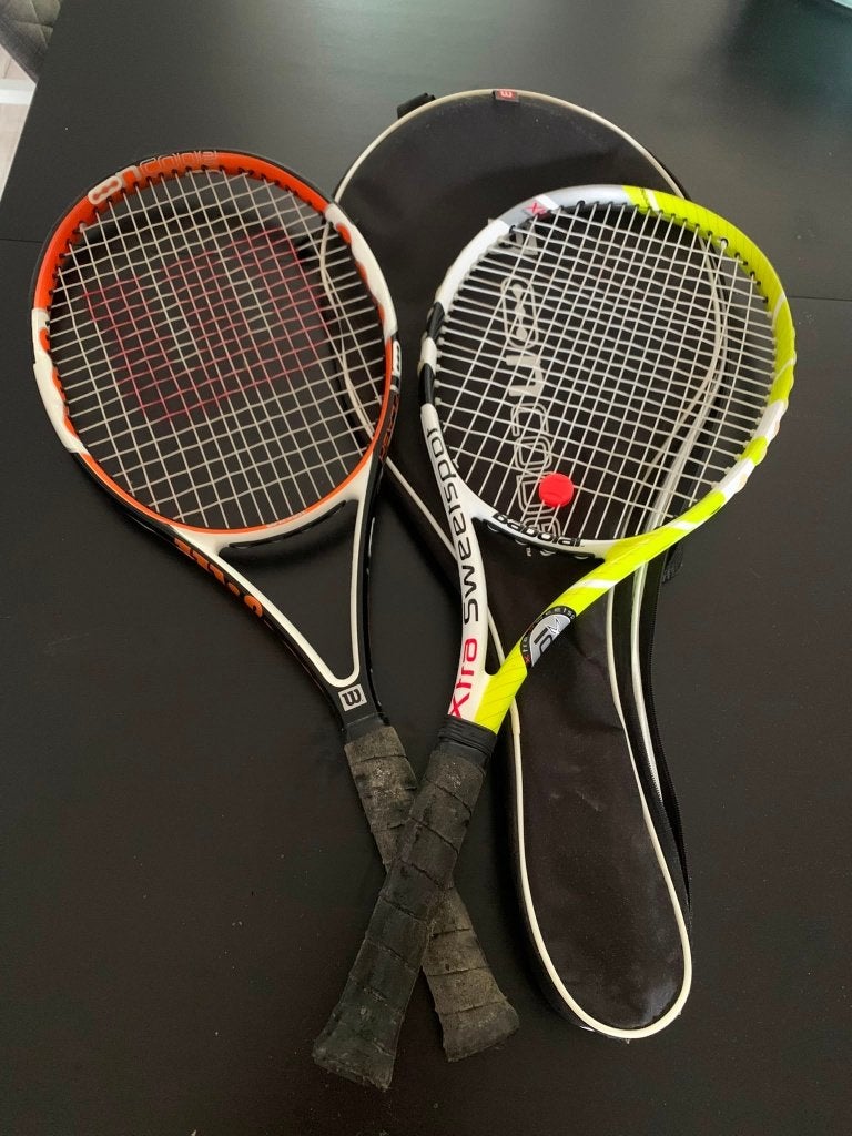 Tennisrackets - 2 stuks incl hoes, Ophalen of Verzenden, Zo goed als nieuw, Racket, Babolat