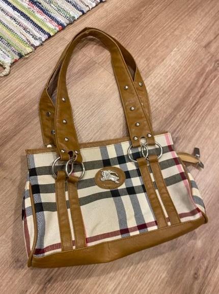Vintage Burberry Handtas, Ophalen of Verzenden, Zo goed als nieuw, Beige, Handtas