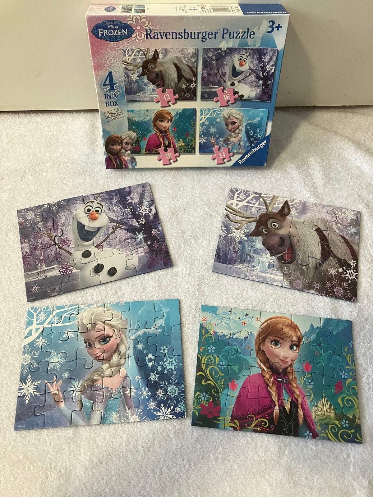 Ravensburger Disney Frozen puzzel  (4 in 1) leeftijd 3+, Ophalen of Verzenden, 10 tot 50 stukjes, Zo goed als nieuw, 2 tot 4 jaar