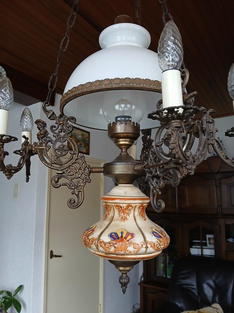 Mooie hanglamp met 6 kandelaars, Ophalen, Zo goed als nieuw