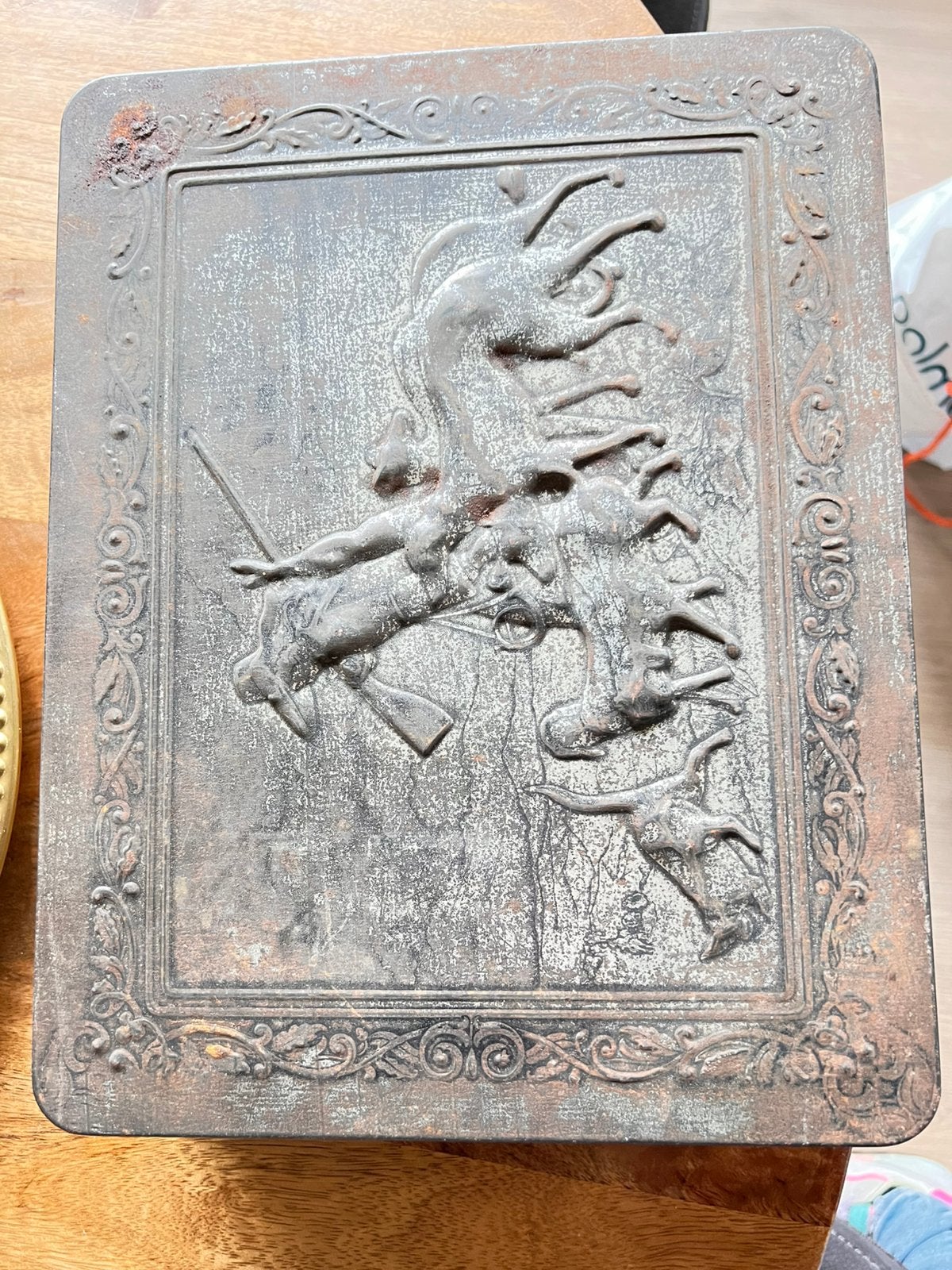 Vintage jacht tafereel groot blik, Ophalen of Verzenden