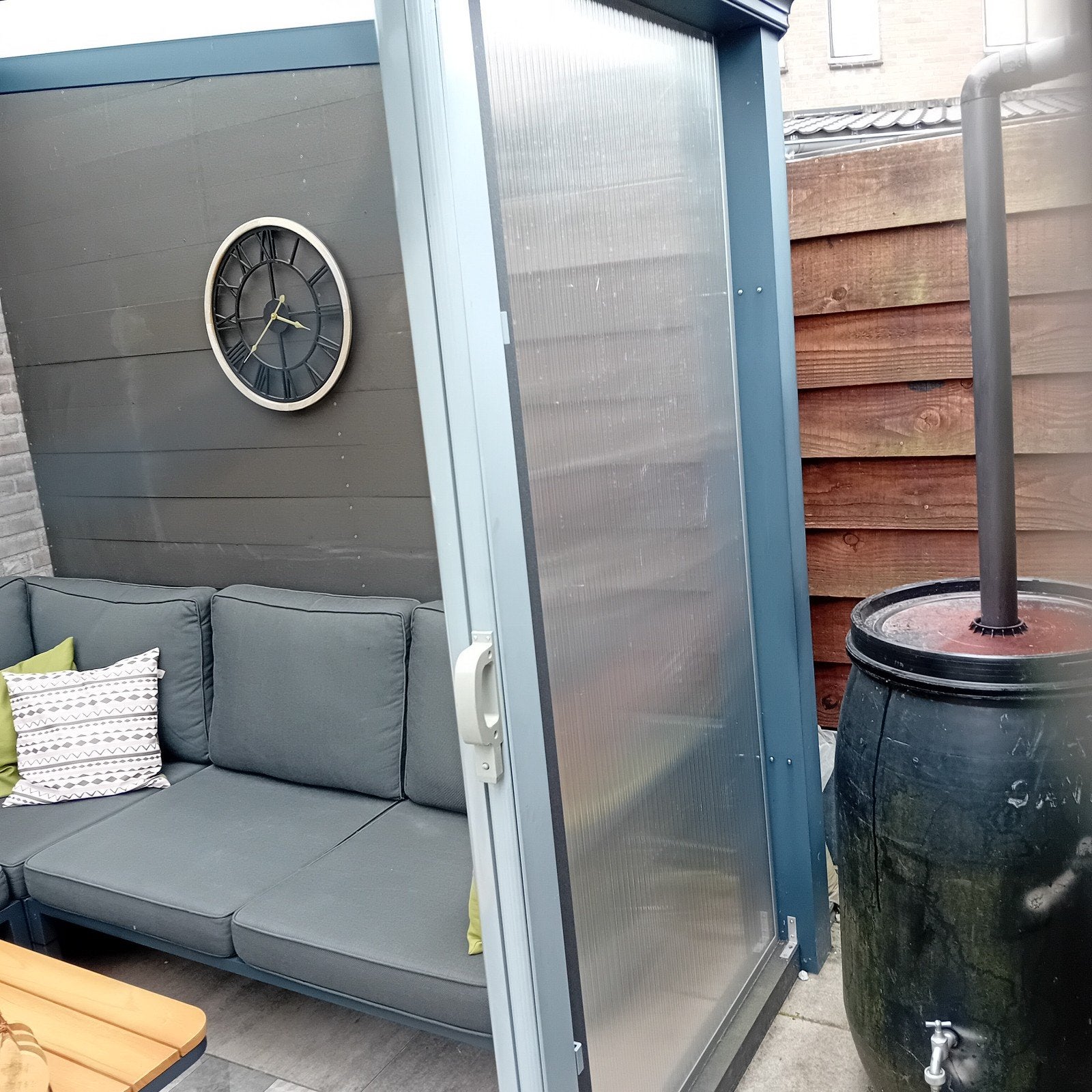 Veranda schuifwand met polycarbonaat platen, Ophalen of Verzenden, Gebruikt, Veranda