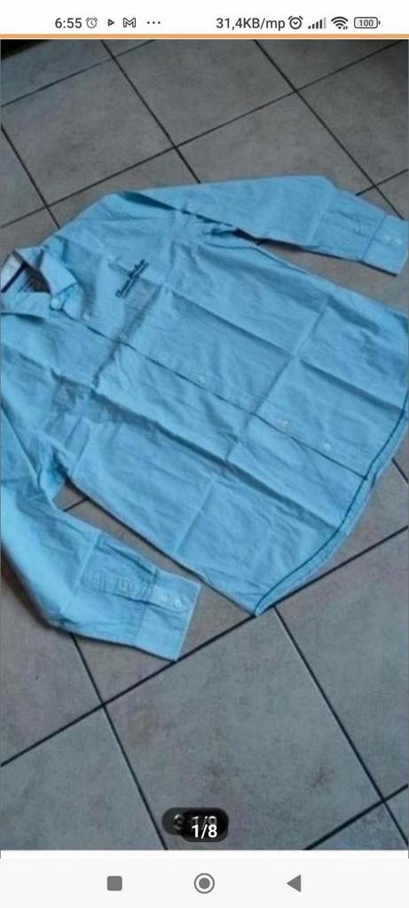 TAILOR & SON mooie nieuwe staat overhemd maat XL, Ophalen of Verzenden, Zo goed als nieuw, Blauw, Halswijdte 43/44 (XL)