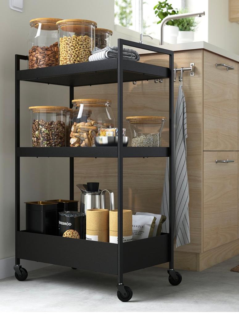 Roltafel zwart Nissafors trolley, Ophalen, Zo goed als nieuw
