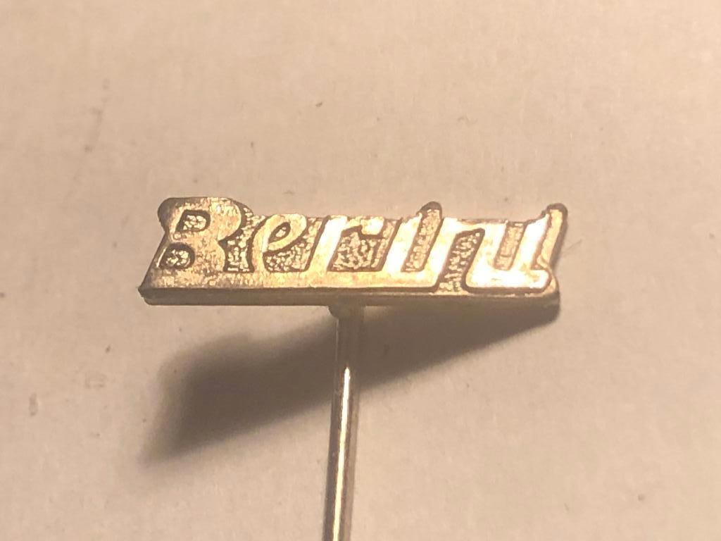 Metalen BERINI BROMFIETSMERK Speld., Verzamelen, Verzenden, Zo goed als nieuw, Transport, Speldje of Pin