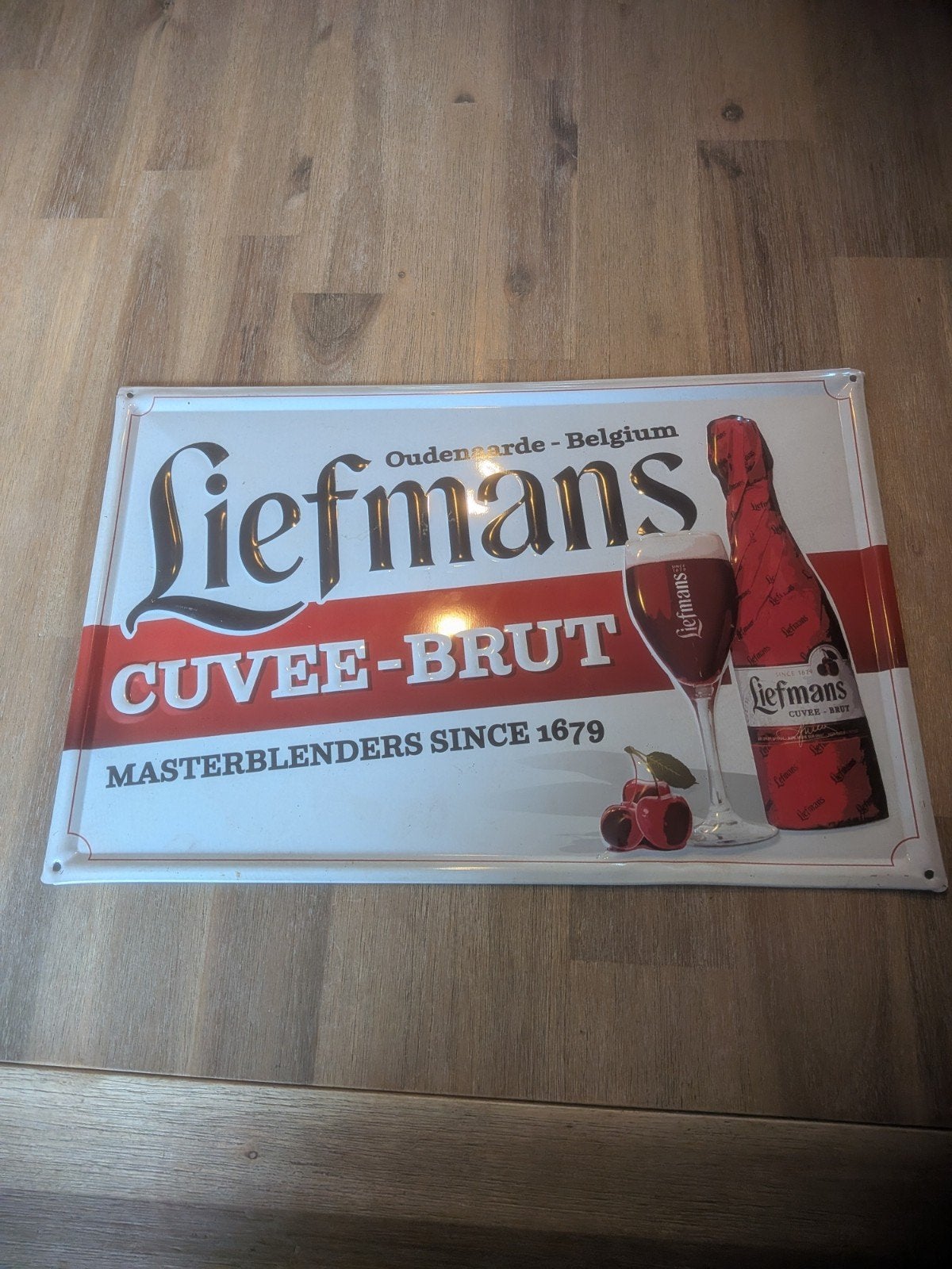 Liefmans Cuvee-Brut Reclamebord - Nieuwstaat, Ophalen of Verzenden, Zo goed als nieuw, Reclamebord