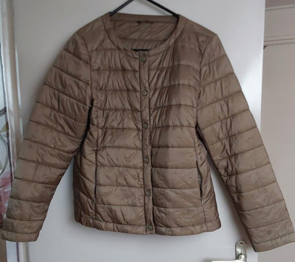 Jas, tussenjas, gewatteerd, brons kleurig, Ophalen of Verzenden, Zo goed als nieuw, Maat 38/40 (M), Bruin