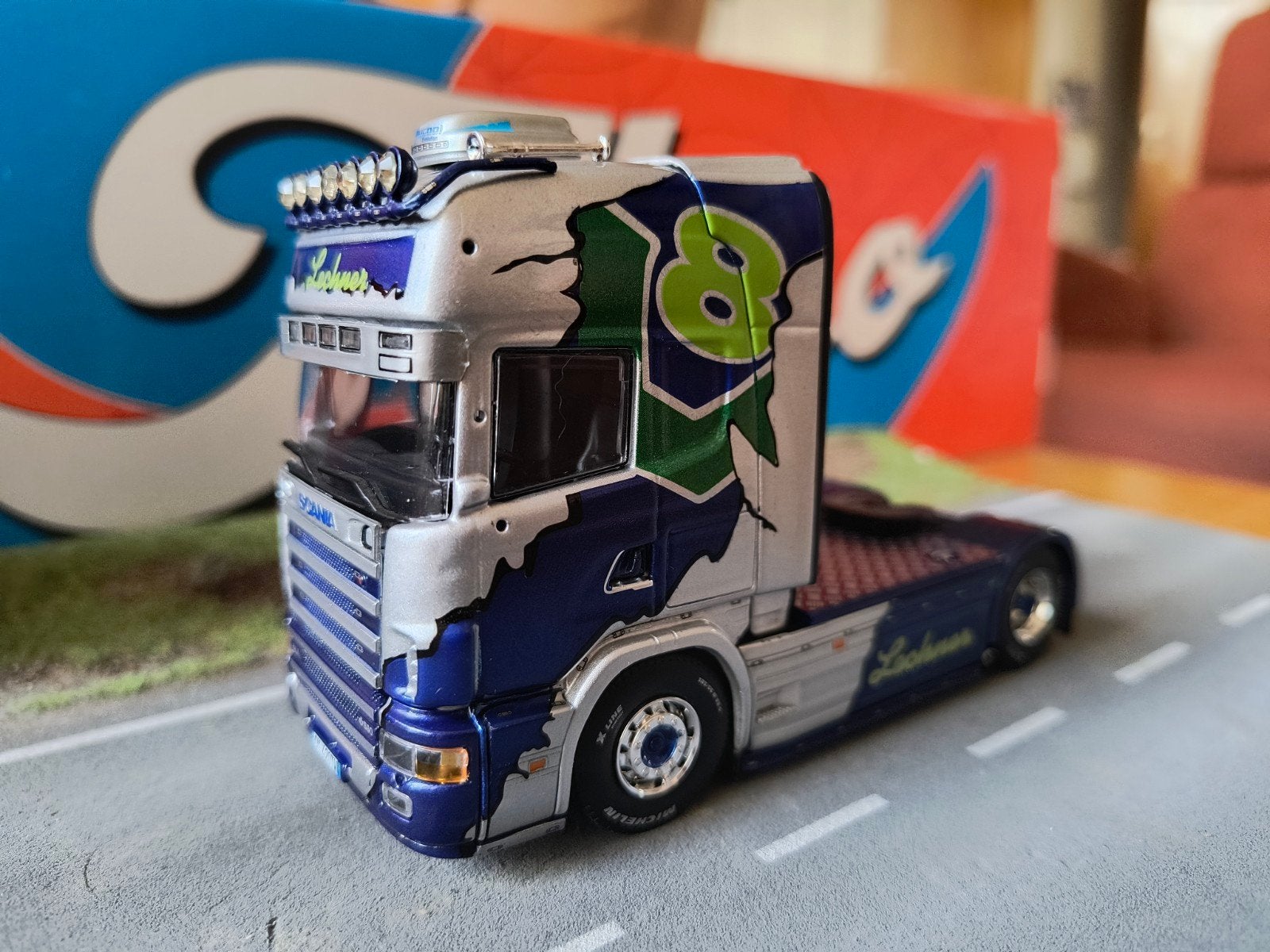Tekno Scania Lechner, Hobby en Vrije tijd, Ophalen of Verzenden, Zo goed als nieuw, Bus of Vrachtwagen, Tekno