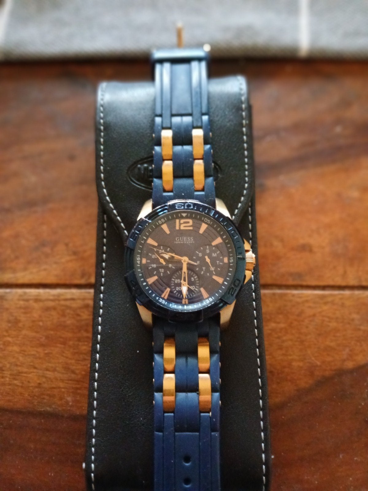 Guess Herenhorloge W0366G4 - Blauw/Goudkleurig, Overige merken, Staal, Polshorloge, Overige materialen