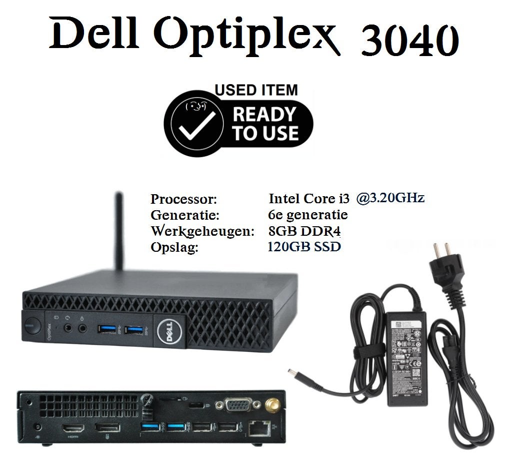 2 x Mini PC Dell Optiplex 3040 Micro, Computers en Software, Desktop Pc's, Ophalen, 8 GB, Zo goed als nieuw, DELL .