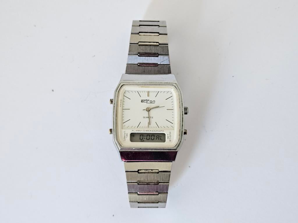 Vintage Ectron horloge met Miyota uurwerk - Goede staat, Overige merken, Staal, Met bandje, Polshorloge