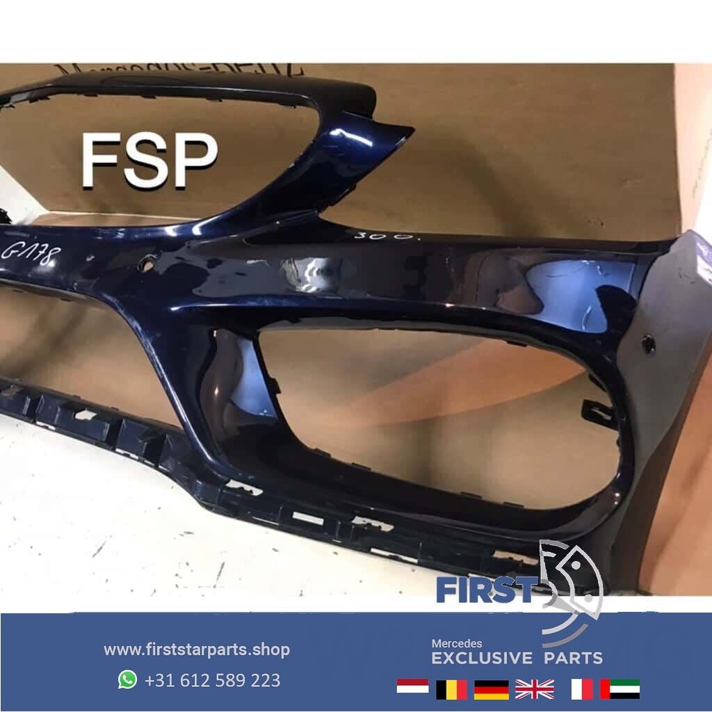 W205 AMG VOORBUMPER Mercedes C Klasse BLAUW 2014-2018 ORIGIN, Gebruikt, -, Voor, Ophalen of Verzenden