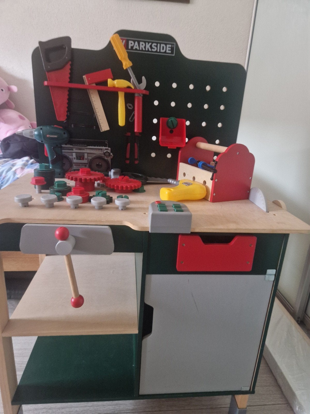 Kinder Houten Werkbank met Accessoires, Ophalen, Gebruikt, Bouwen