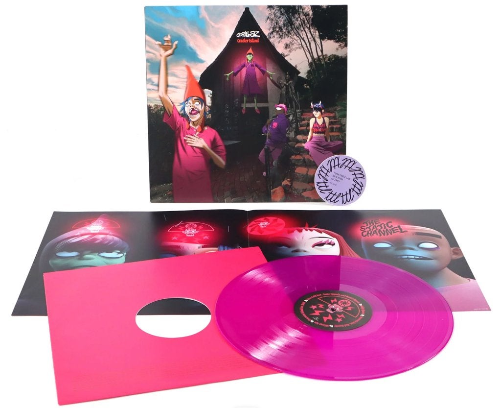 Vinyl LP +Poster Gorillaz Cracker Island NEON PURPLE NIEUW, Cd's en Dvd's, LP, Pop, Ophalen of Verzenden, 12 inch